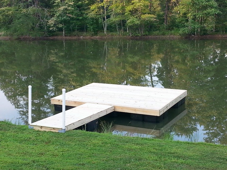 What a beautiful location for this standard size pond boat dock at 12 